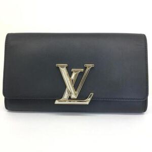 Louis Vuitton Pochette Louise EW Clutch Bag Leather Black